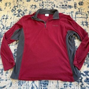 Columbia Burgundy and Charcoal Quarter-Zip Pullover